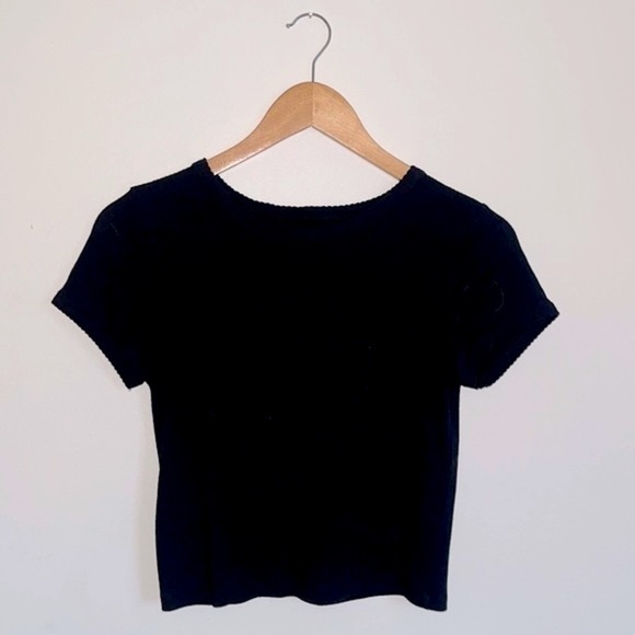 Arizona Jeans Co. Ribbed Black Crop Top - Picture 1 of 3